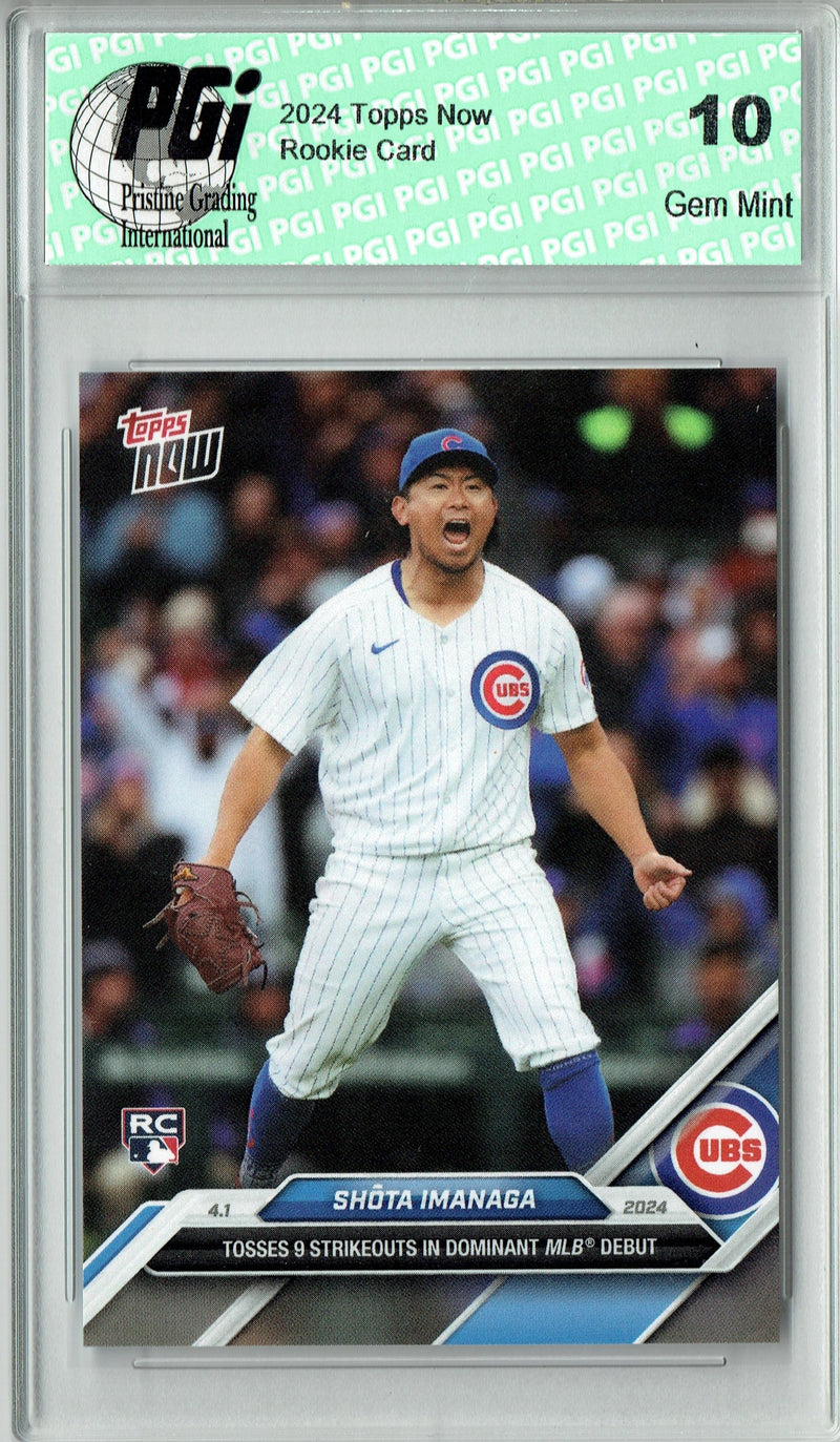 Shota Imanaga 2024 Topps Now #27 Dominant MLB Debut Rookie Card PGI 10