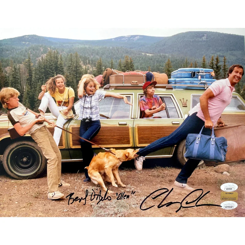 Chevy Chase / Beverly D'Angelo Autographed Vacation Car Cast 11x14 Photo JSA Signed