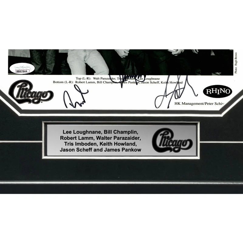 Chicago Band Autographed 8x10 Photo JSA Framed Lamm Parazaider Pankow +5 Signed