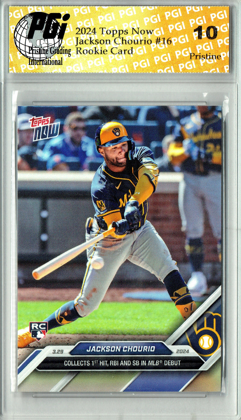 Jackson Chourio 2024 Topps Now #16 PRISTINE Rookie Card PGI 10
