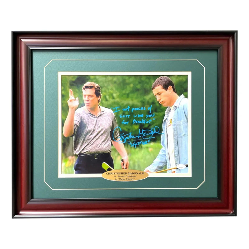 Christopher McDonald Autographed Shooter McGavin 11x14 Photo Inscribed "Pieces of Sh*t