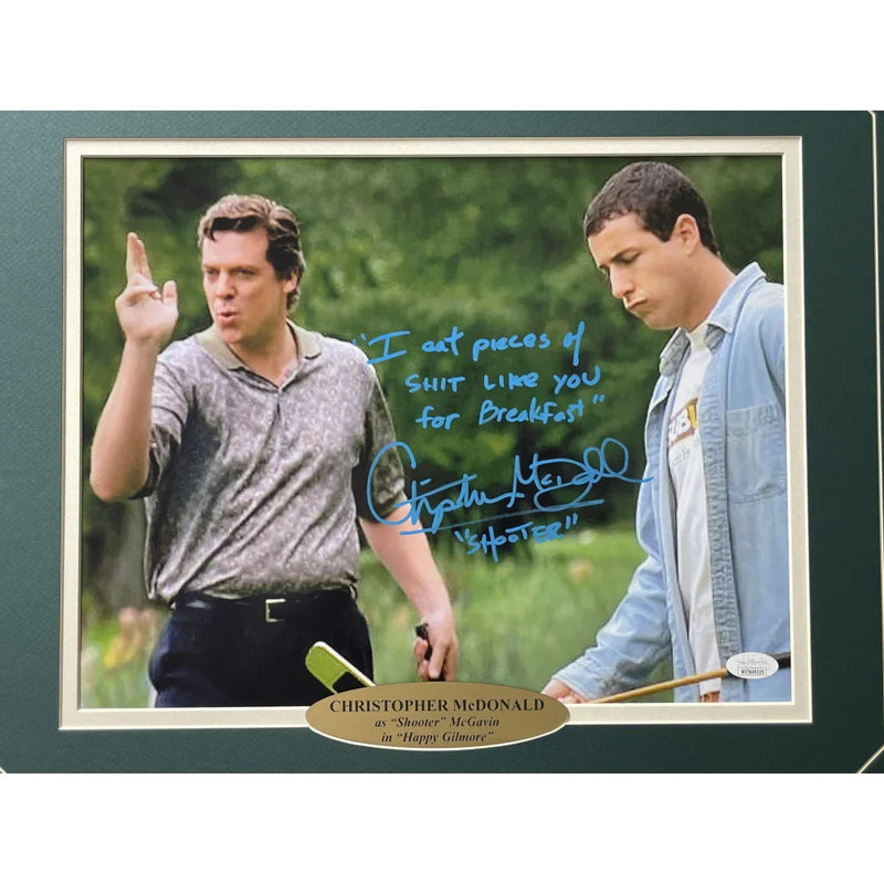Christopher McDonald Autographed Shooter McGavin 11x14 Photo Inscribed "Pieces of Sh*t