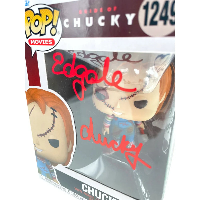 Chucky Funko Pop #1249 Signed X3 Ed Gale Alex Vincent Edan Gross JSA COA Autographed