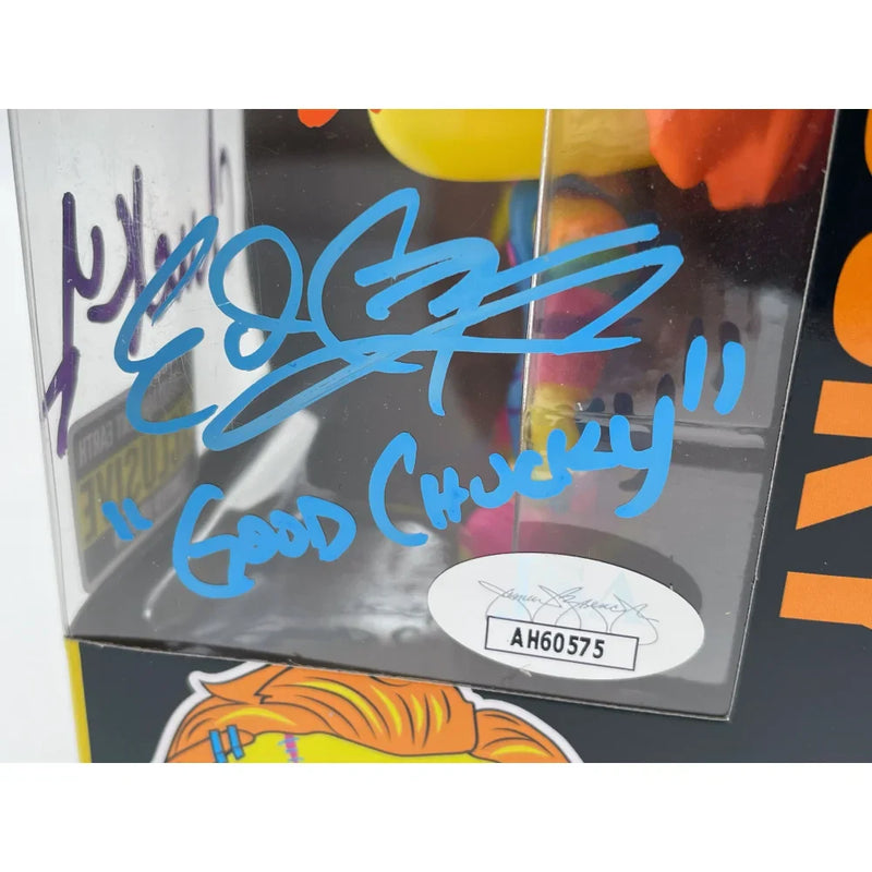 Chucky Funko Pop #315 Neon Autographed X3 Ed Gale Alex Vincent Edan Gross JSA COA Signed