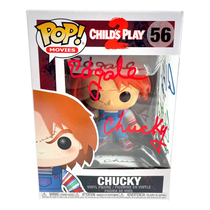 Chucky Funko Pop #56 Signed X3 Ed Gale Alex Vincent Edan Gross JSA COA Autographed Child's Play