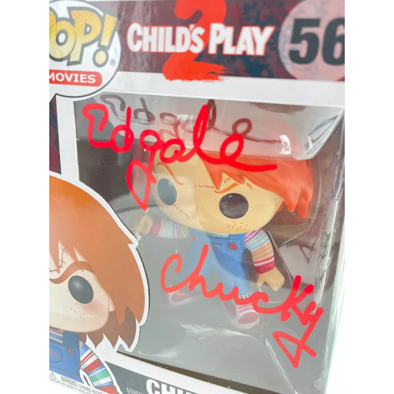 Chucky Funko Pop #56 Signed X3 Ed Gale Alex Vincent Edan Gross JSA COA Autographed Child's Play