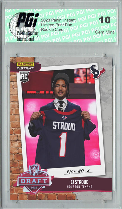 C.J. Stroud 2023 Panini Instant #DN2 NFL Draft Night Rookie Card PGI 10