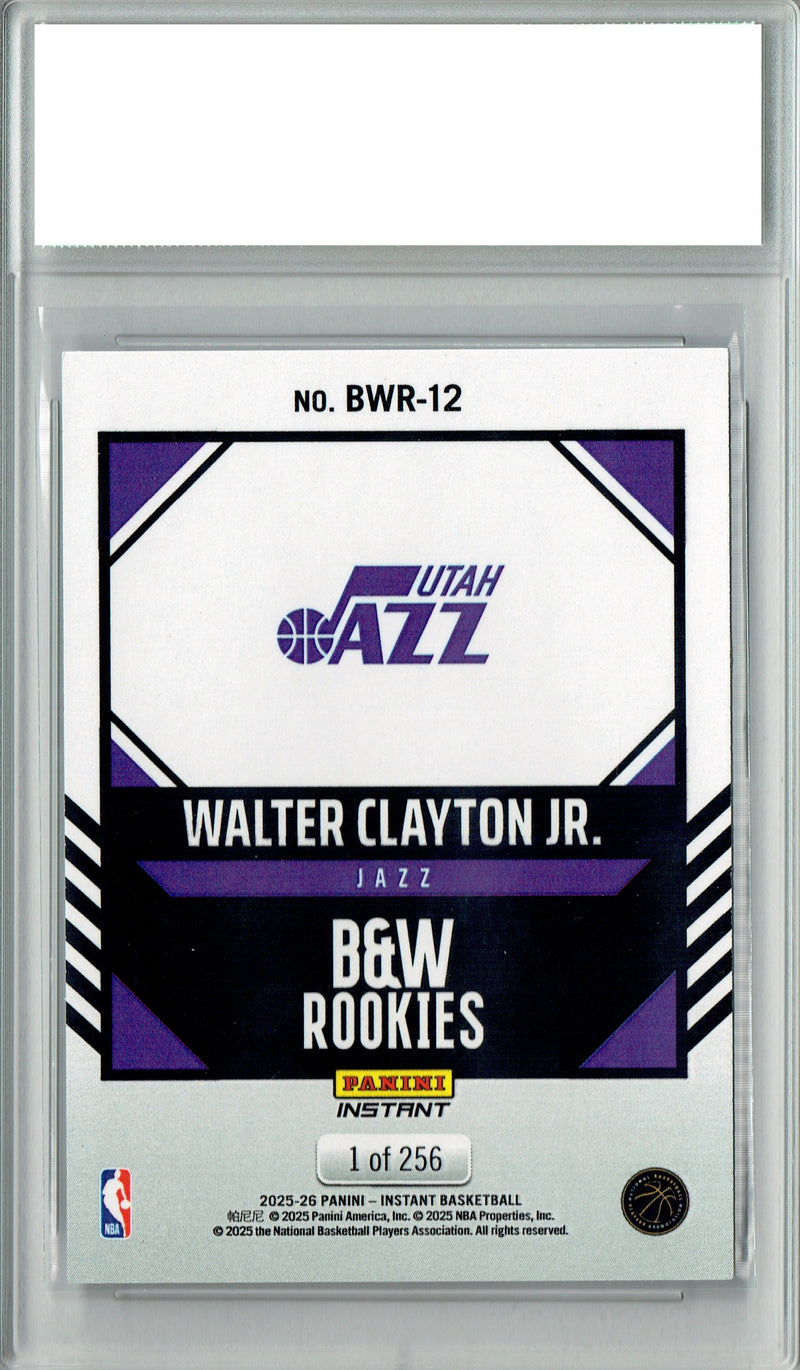 Walter Clayton Jr. 2025 Panini Instant #BWR12 Black White 256 Rookie Card PGI 10
