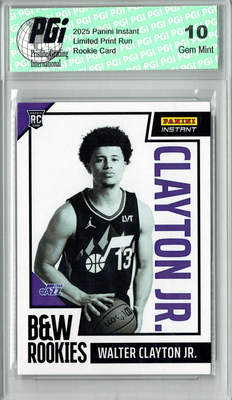 Walter Clayton Jr. 2025 Panini Instant #BWR12 Black White 256 Rookie Card PGI 10