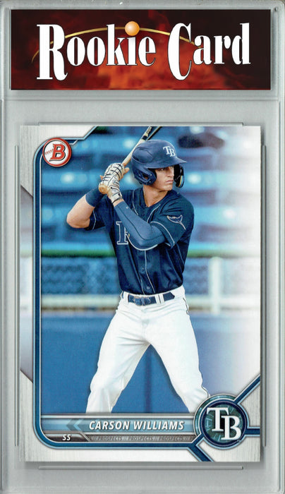 Certified Mint+ Carson Williams 2022 Bowman Draft #BD-14 Rookie Card Tampa Bay Rays