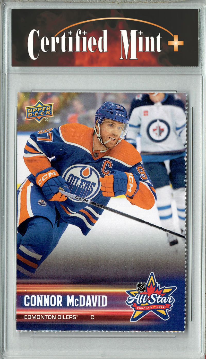 Certified Mint+ Connor MacDavid 2023 Upper Deck #AS-CM All-Star SP Rare Trading Card Edmonton Oilers