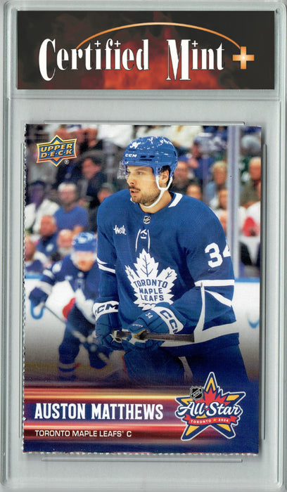 Certified Mint+ Auston Matthews 2023 Upper Deck #AS-AM All-Star SP Rare Trading Card Toronto Maple Leafs