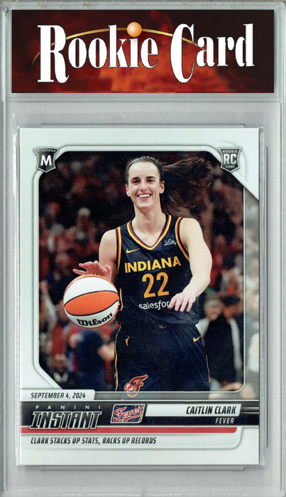 Certified Mint+ Caitlin Clark 2024 Panini Instant #198 Racks Up Records Rookie Card Indiana Fever