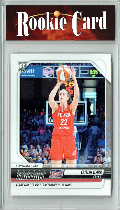 Certified Mint+ Caitlin Clark 2024 Panini Instant #195 1st w Cons 25-10 Lines Rookie Card Indiana Fever