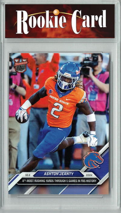 Certified Mint+ Ashton Jeanty 2024 Bowman University Now #22 Most Rushing Yards Rookie Card Boise State Broncos