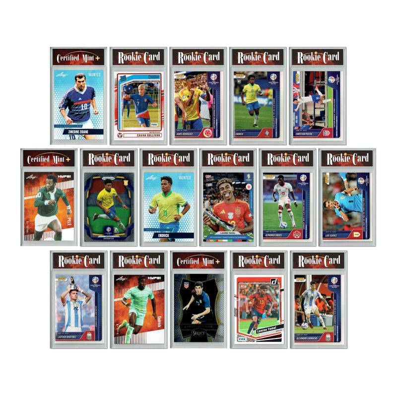 LOADED! Soccer National Colors Collector’s Box: 4 Certified Mint+ Rookie Cards & Rarities - Lamine Yamal, Pele, Cristiano Ronaldo, Lionel Messi, Christian Pulisic, Erling Haaland and more