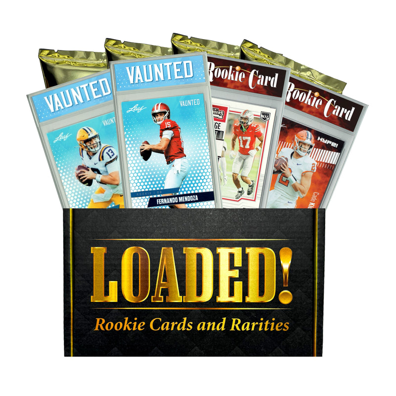 LOADED! 2026 NFL Football Draft Collector's Box: 4 Certified Mint+ Rookie Cards - Fernando Mendoza, Jeremiyah Love, Ty Simpson, Carson Beck, Carnell Tate, Garett Nussmeir and more