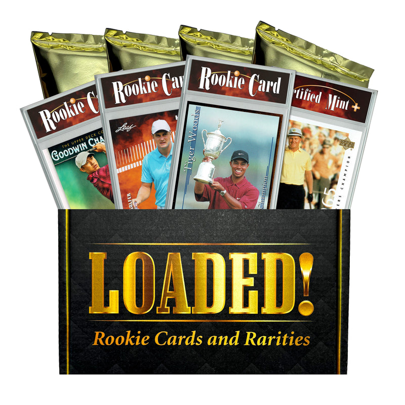 LOADED! Pro Golf Collector's Box: 4 Certified Mint+ Rookie Cards - Tiger Woods, Scottie Scheffler, Brooks Koepka, Jack Nicklaus, Xander Schauffele, Bryson Dechambeau