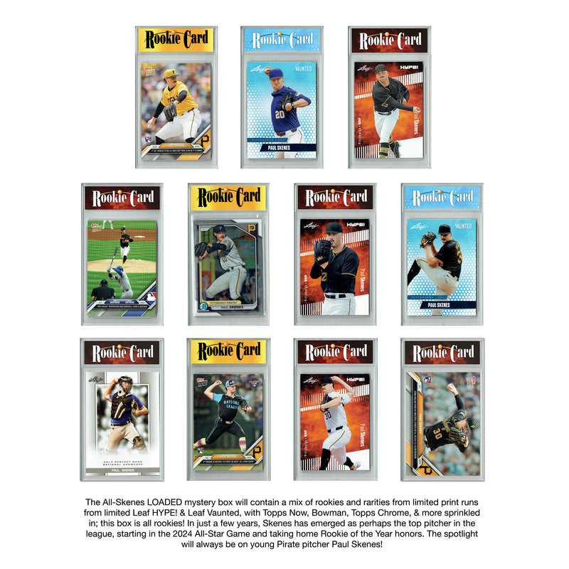 LOADED! All Paul Skenes Baseball Collector's Box: 4 Certified Mint+ Rookie Cards - Leaf HYPE, Leaf Vaunted and more - Pittsburgh Pirates