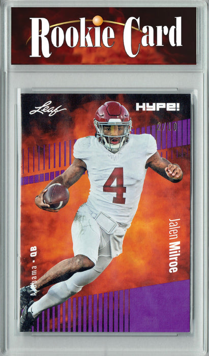 Certified Mint+ Jalen Milroe 2024 Leaf HYPE! #146 Purple SP 10 Made Rookie Card Alabama