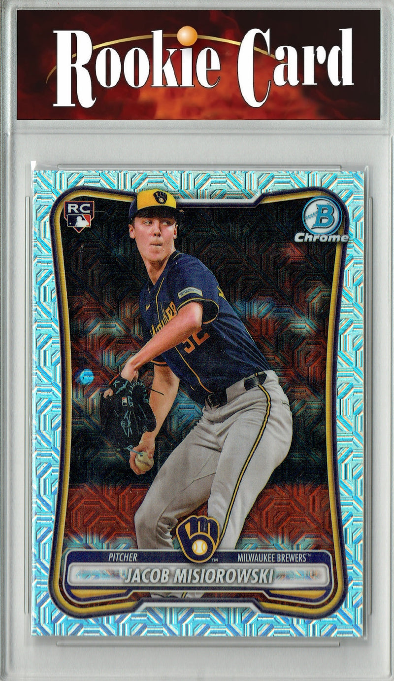 Jacob Misiorowski Rookie Card 2026 Bowman #35 Mega Refractor, Certified Mint+ Condition, Milwaukee Brewers Baseball