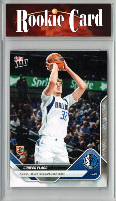 Certified Mint+ Cooper Flagg 2025 Topps Now #6 Makes NBA Debut Rookie Card Dallas Mavericks