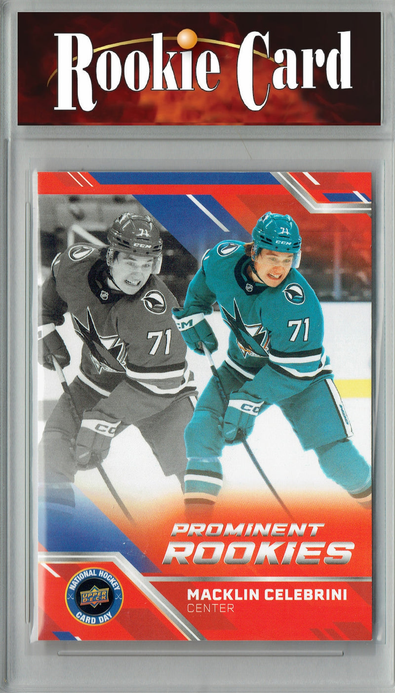 Certified Mint+ Macklin Celebrini 2024-25 Upper Deck #NHCD-1 Prominent Rookies Rookie Card San Jose Sharks