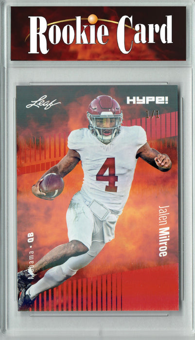 Certified Mint+ Jalen Milroe 2024 Leaf HYPE! #146 Red Shimmer 1/1 Rookie Card Alabama