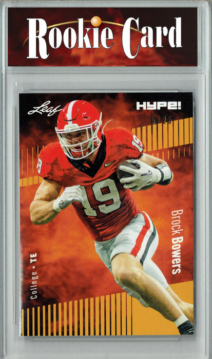 Certified Mint+ Brock Bowers 2023 Leaf HYPE! #104A Gold SP, Just 25 Made Rookie Card