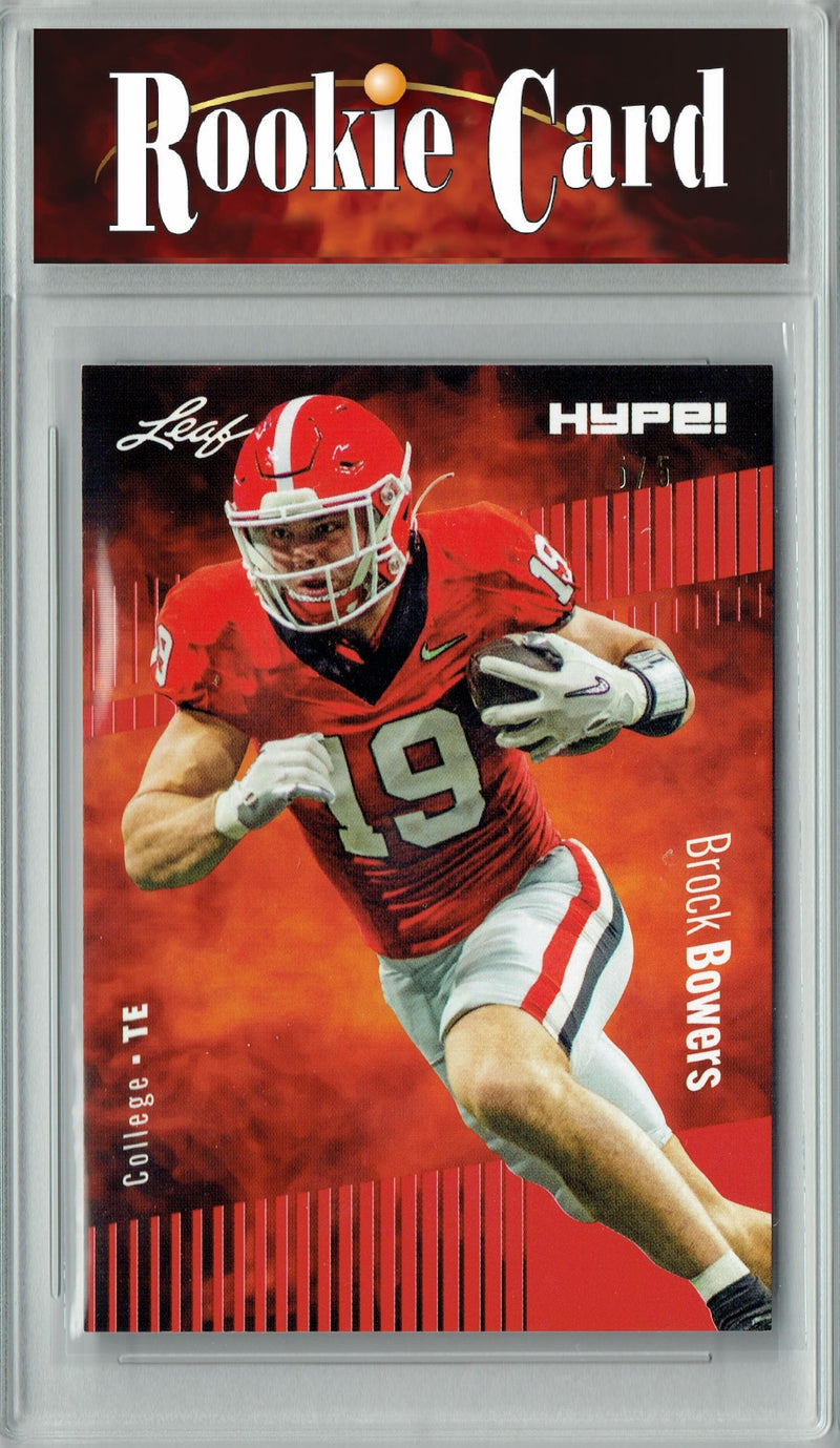 Brock Bowers Rookie Card Las Vegas Football Trading Card 2023 Leaf HYPE! #104A Red SP Just 5 Made  Certified Mint+
