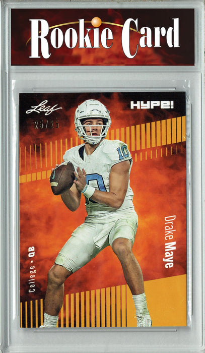 Certified Mint+ Drake Maye 2023 Leaf HYPE! #114a Gold SP, Just 25 Made Rookie Card