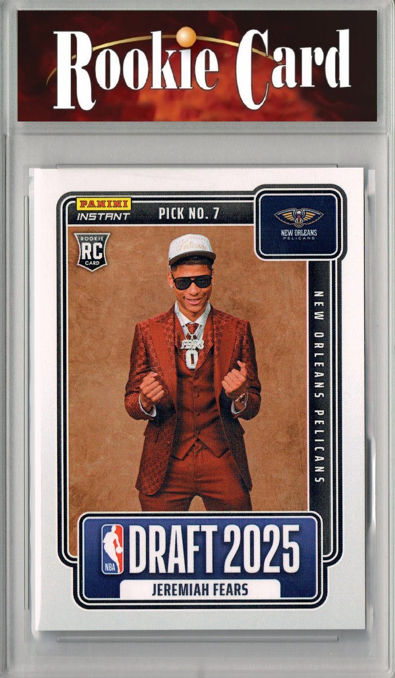 Certified Mint+ Jeremiah Fears 2025 Panini Instant #NBADN-7 Draft 2033 Rookie Card New Orleans Pelicans