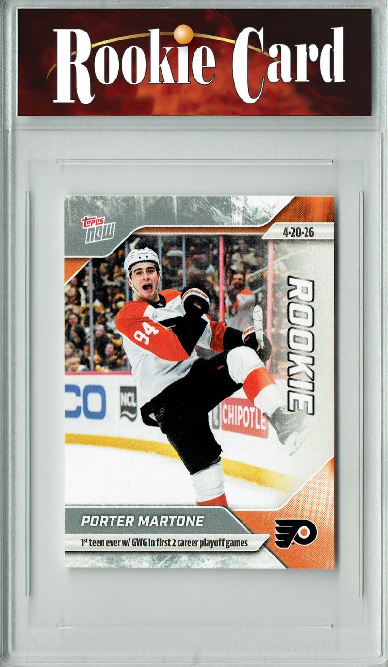 Porter Martone Rookie Card Philadelphia Flyers Hockey Trading Card 2025 Topps Now #153 Sticker Card Certified Mint+
