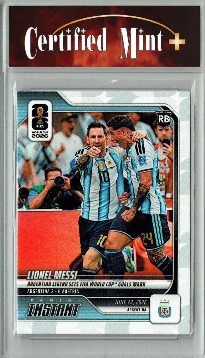 Lionel Messi Trading Card 2026 Panini Instant #88 Sets W.C. Goals Mark, Certified Mint+ Condition, Argentina Soccer
