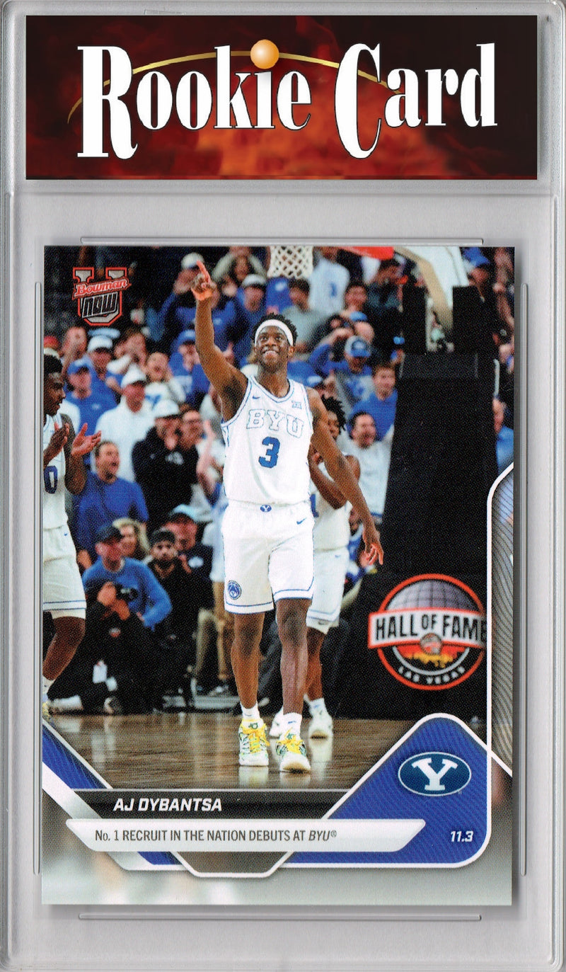 Certified Mint+ A.J. Dybantsa 2025 Bowman University Now #2 #1 Recruit Debuts Rookie Card BYU Cougars