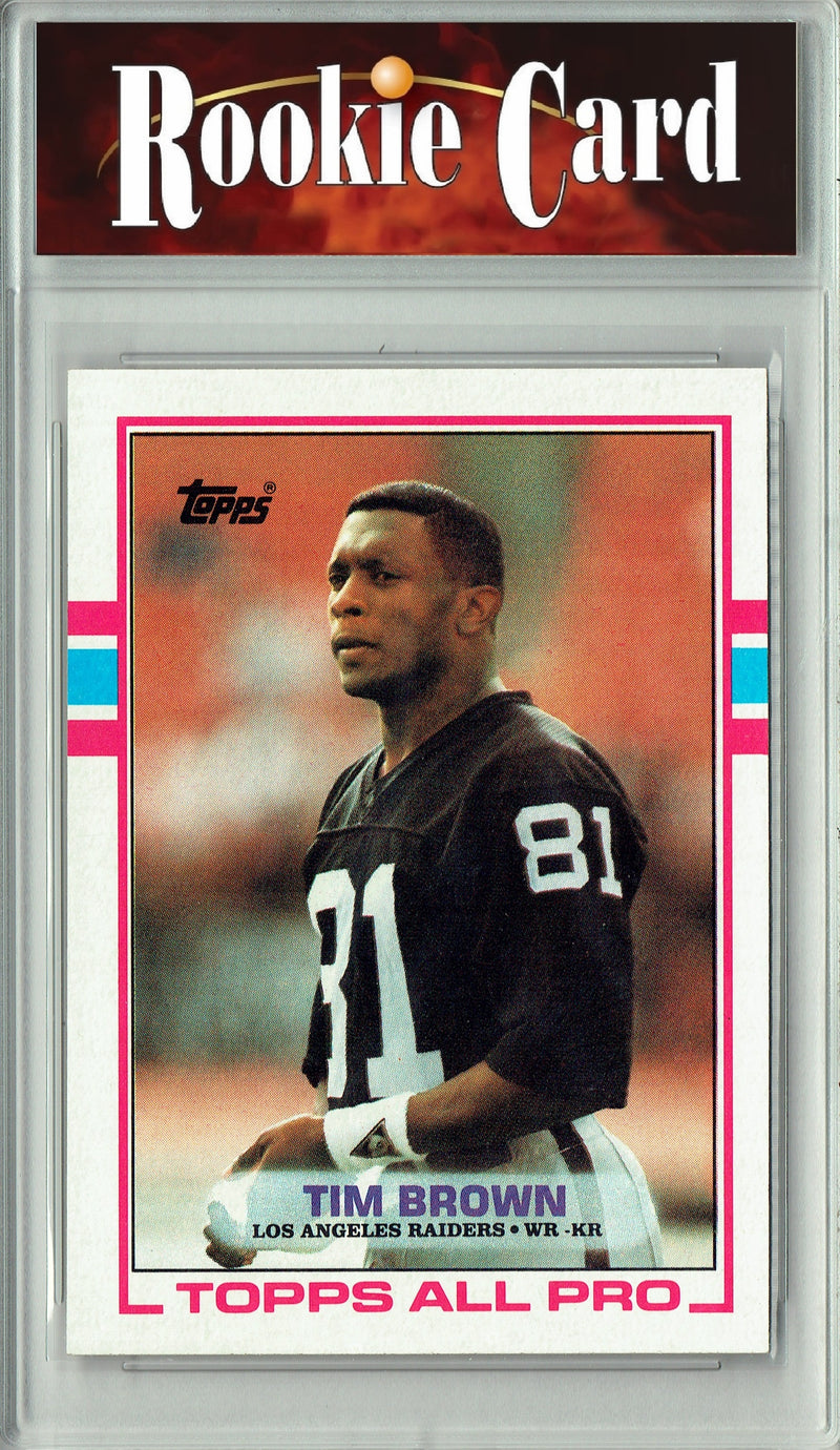 Certified Mint+ Tim Brown 1989 Topps #56 Hall of Fame Rookie Card Las Vegas Raiders