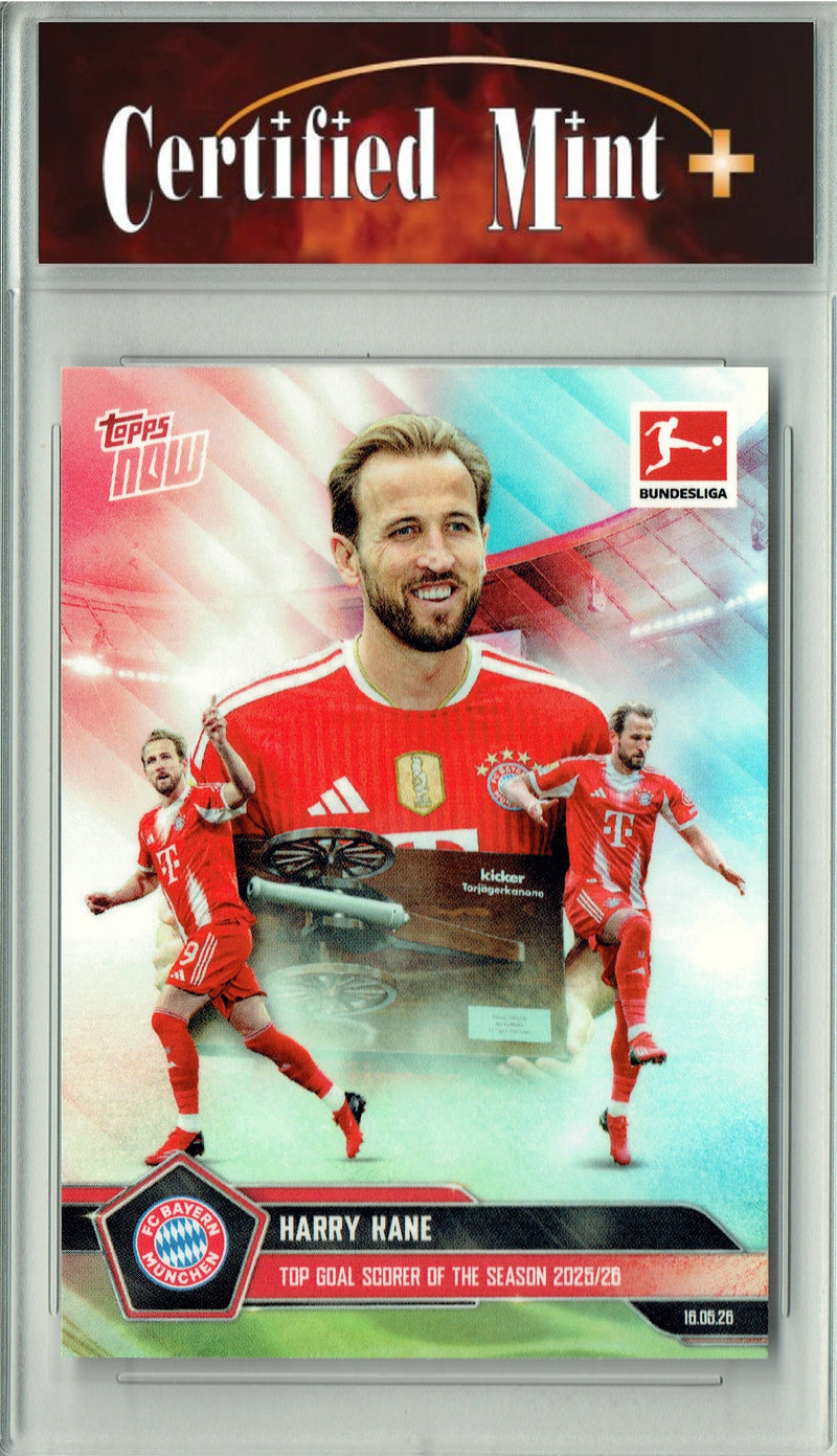 Harry Kane Trading Card 2026 Topps Now #194 Top Goal Scorer Bayern Munich Certified Mint+