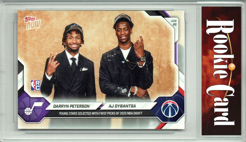 A.J. Dybantsa/Darryn Peterson Rookie Card 2026 Topps Now #DPAJ Draft Night, Certified Mint+ Condition, Washington Wizards Basketball