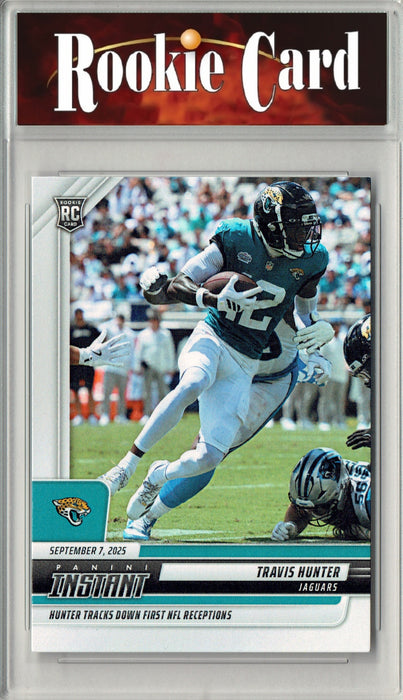 Certified Mint+ Travis Hunter 2025 Panini Instant #58 1st Catch 807 Made Rookie Card Jacksonville Jaguars