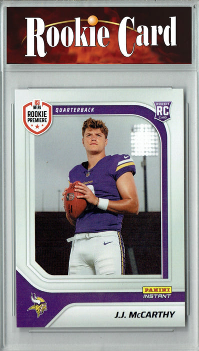 Certified Mint+ J.J. McCarthy 2024 Panini Instant #RPSFL-6 First Look Rookie Card Minnesota Vikings