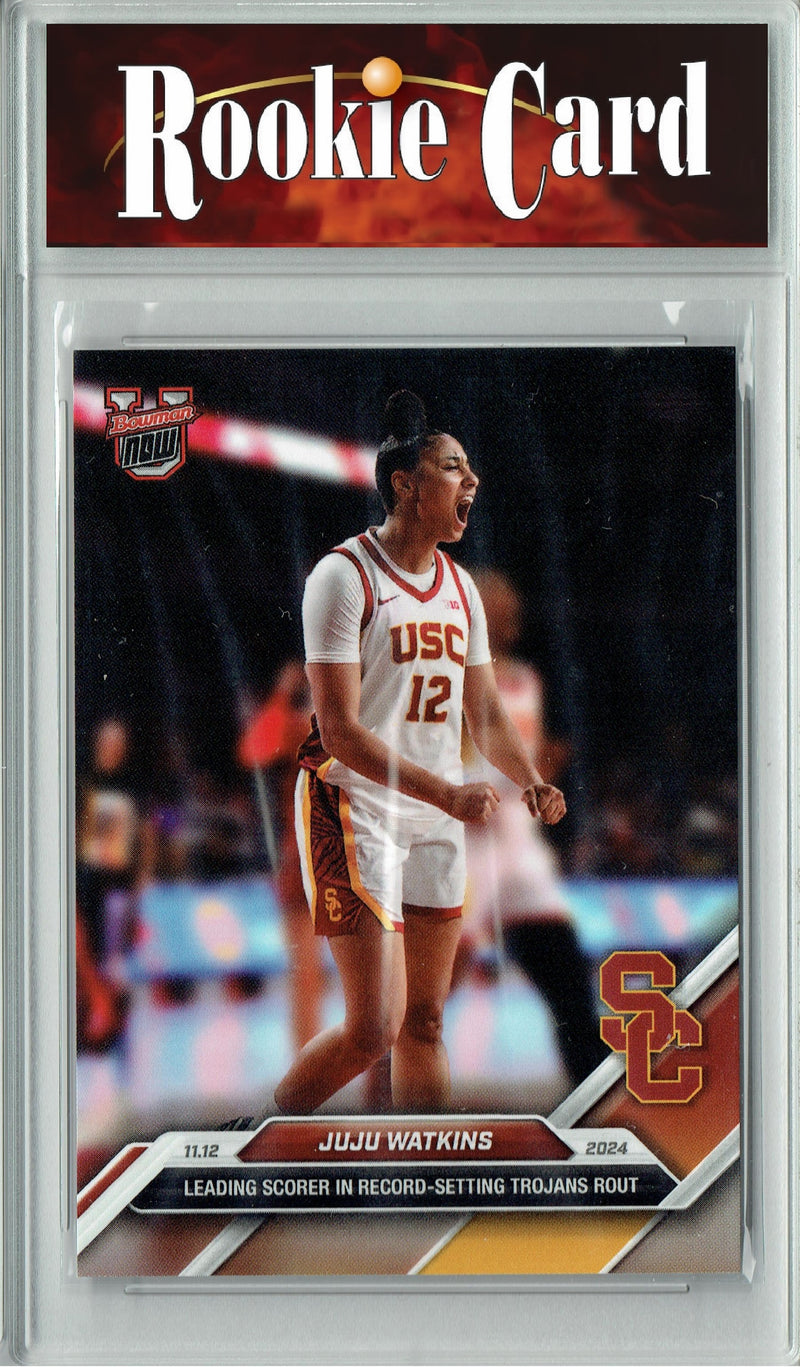 Certified Mint+ JuJu Watkins 2024 Bowman University Now #9 Record Setting Rookie Card USC Trojans