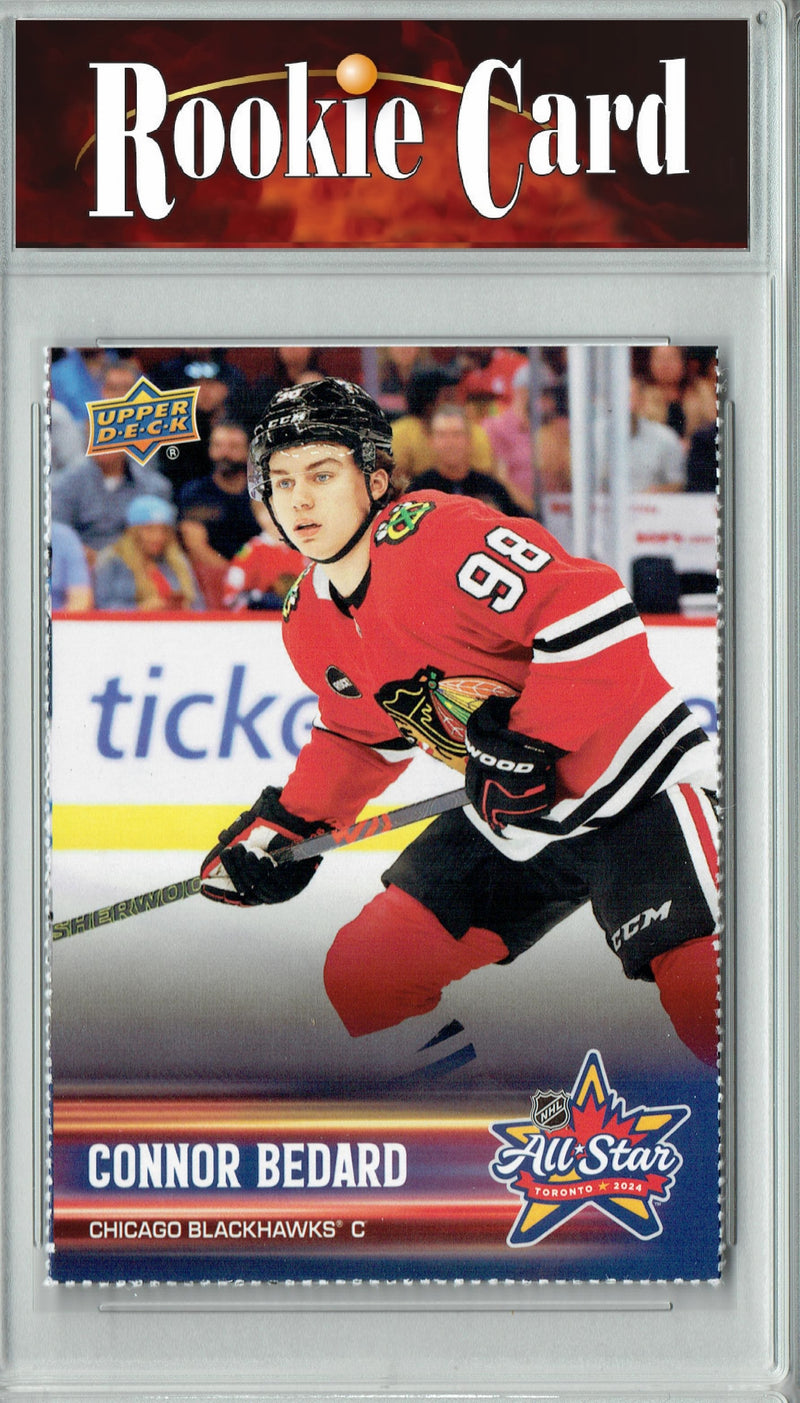 Certified Mint+ Connor Bedard 2024 Upper Deck #AS-GB All-Star Game Rookie Card Chicago Blackhawks