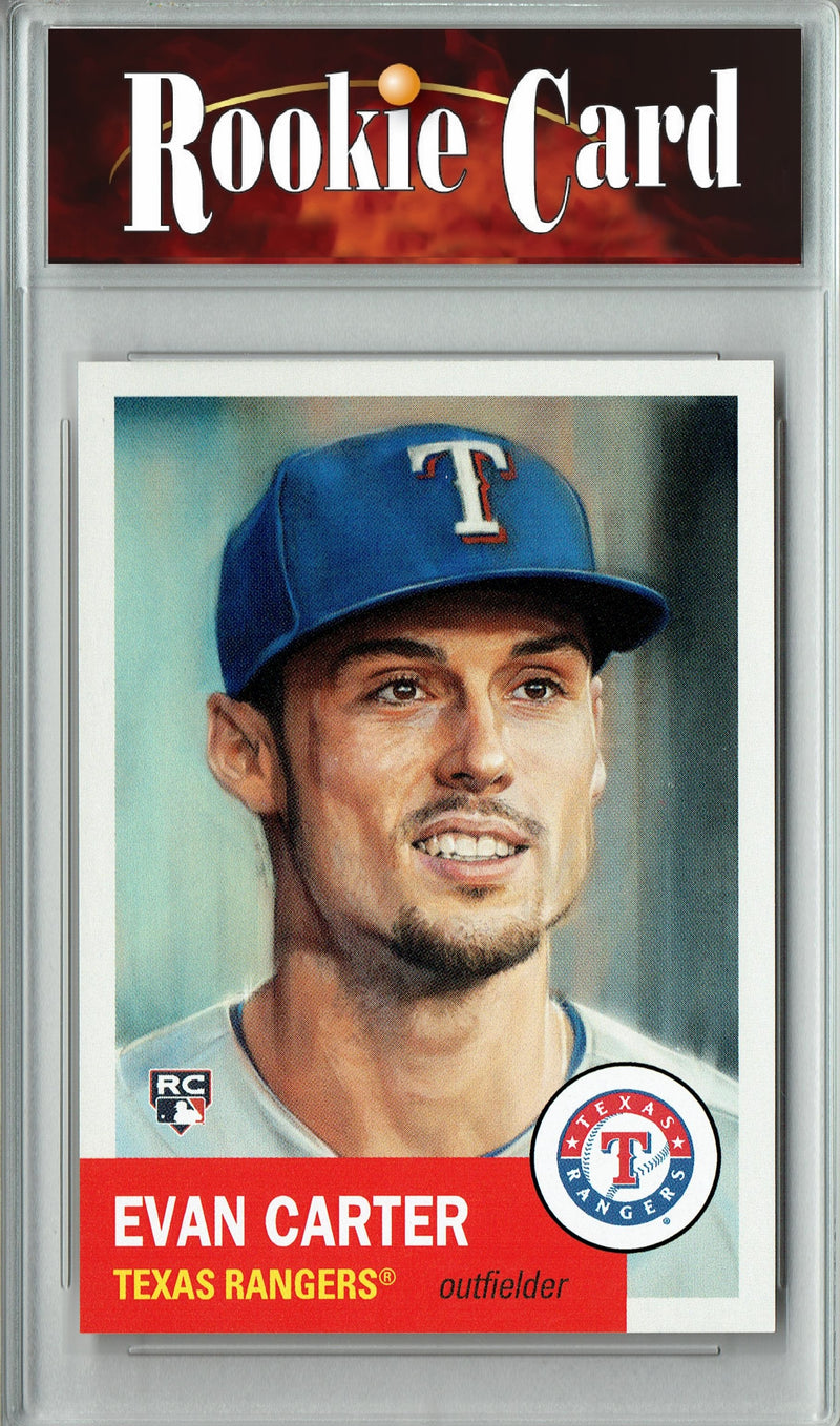 Certified Mint+ Evan Carter 2024 Topps Living Set #703 Texas Rangers Rookie Card Texas Rangers