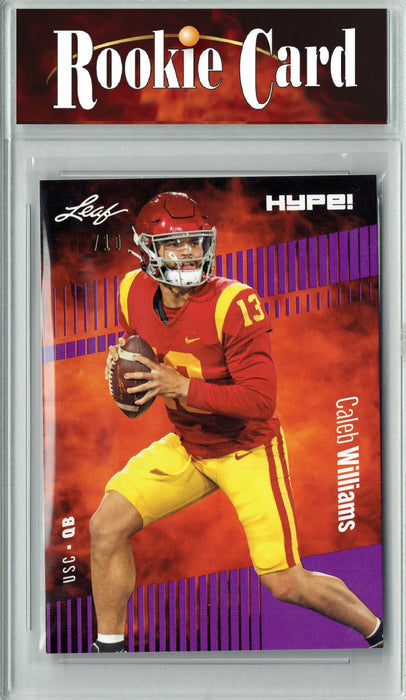 Certified Mint+ Caleb Williams 2023 Leaf HYPE! #107A Purple SP, Just 10 Made Rookie Card