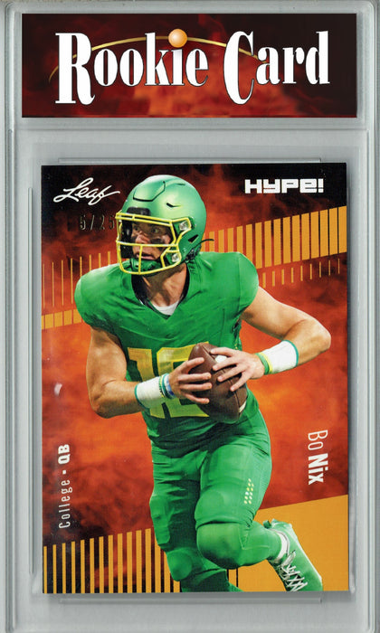 Certified Mint+ Bo Nix 2023 Leaf HYPE! #103A Gold SP, Just 25 Made Rookie Card