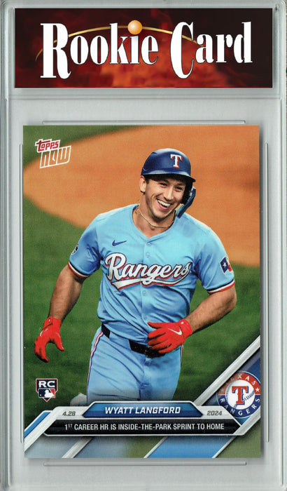 Certified Mint+ Wyatt Langford 2024 Topps Now #132 1st MLB Home Run Rookie Card Texas Rangers