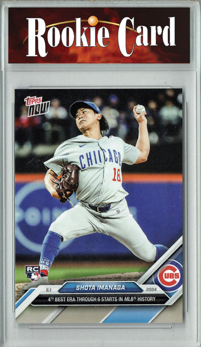 Certified Mint+ Shota Imanaga 2024 Topps Now #147 Best ERA in History Rookie Card Chicago Cubs