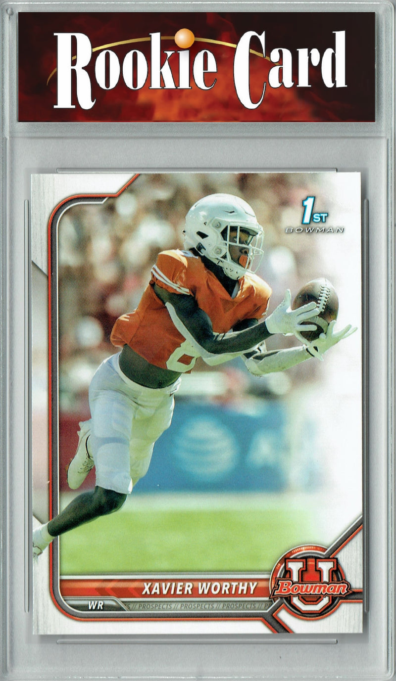 Certified Mint+ Xavier Worthy 2022 1st Bowman #61 Rookie Card Kansas City Chiefs Speedster