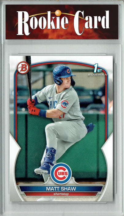 Certified Mint+ Matt Shaw 2023 1st Bowman #BD33 Rookie Card Chicago Cubs