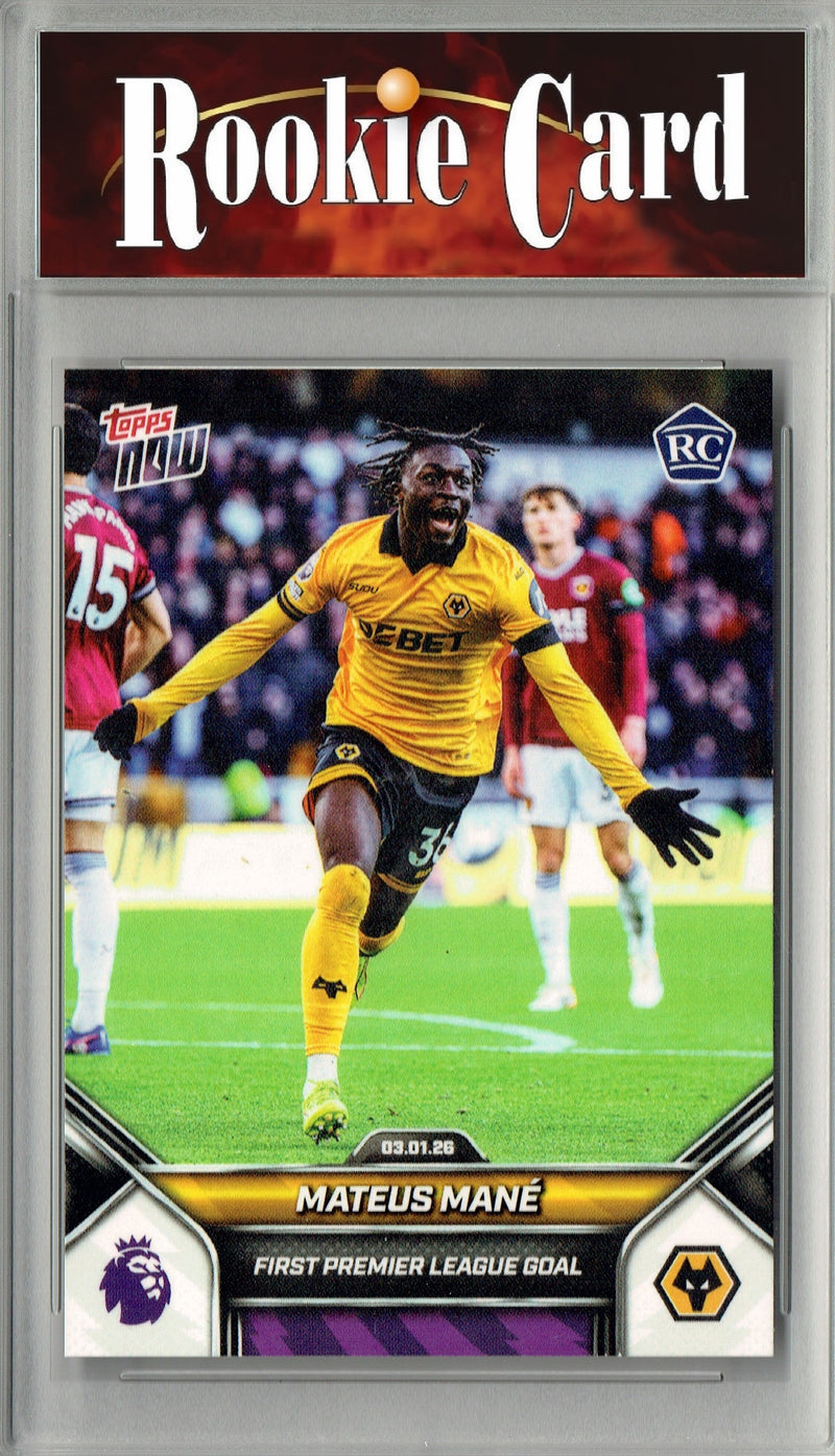 Certified Mint+ Mateus Mane 2026 Rookie Card #102 1st League Goal Wolverton